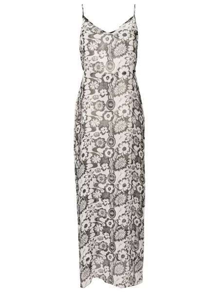 Rochie Amir Slama cu model floral cu imagine de costum alb