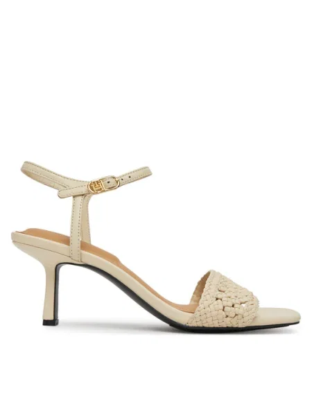 Сандали Tommy Hilfiger CROCHET LTHR KITTEN SANDAL бежово