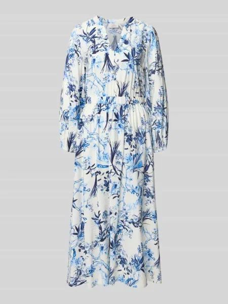 Sukienka midi z mieszanki w całościowym wzorze Robe Légère