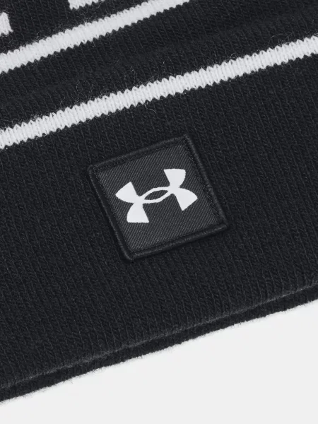 Zimná čiapka Under Armour Halftime Pom Beanie black/white/white čierna