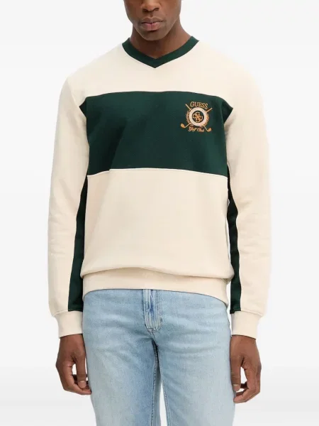 Суитчър Guess бродиран с V-образно деколте