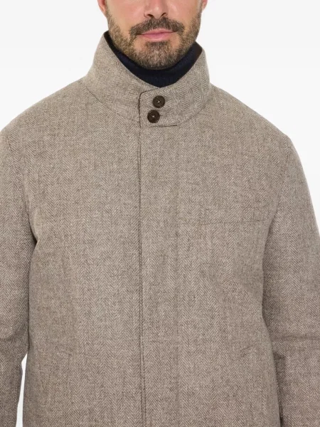 Palton Norwegian Wool de lână cu model herringbone