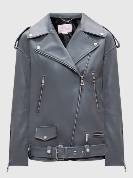 Шкіряна косуха Babe Pay Pls сіра