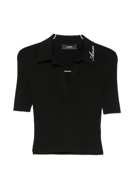 Gulerat tricou polo Amiri cu autograf negru