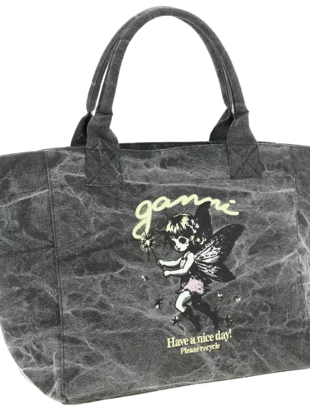Geantă shopper Ganni gri