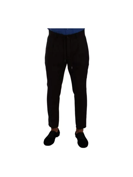 Joggery Dolce And Gabbana wełniane brązowe