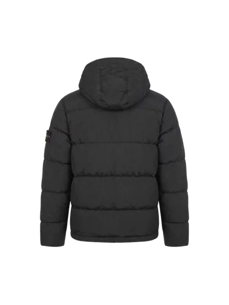 Kurtka puchowa Stone Island z kamieniami pikowana czarna