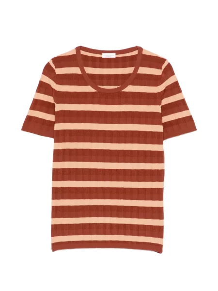 Tricou Roberto Collina cu dungi scurt portocaliu