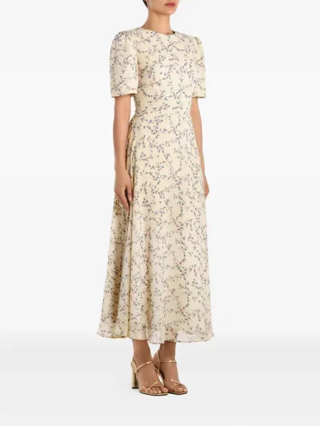 Rochie midi Post Meridiem cu model floral până la genunchi de costum