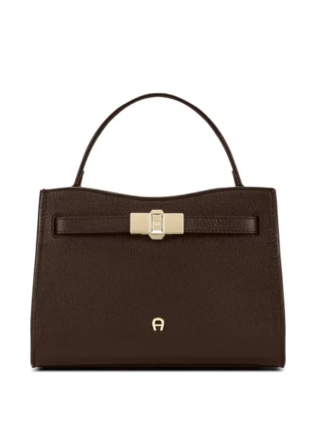 Geantă shopper Aigner din piele maro