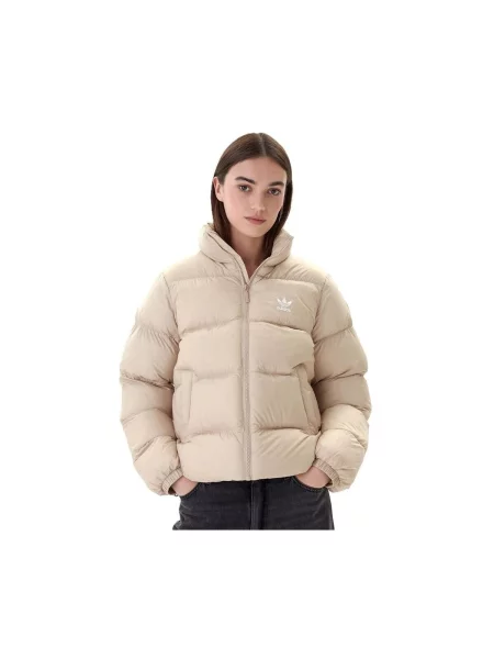 Krátká bunda Adidas Originals s kamínky béžová