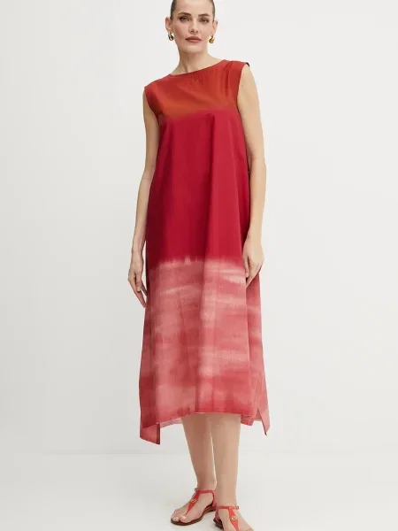 Liviana Conti rochie midi drept bordo