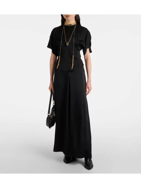 Fusta maxi Isabel Marant din satin negru