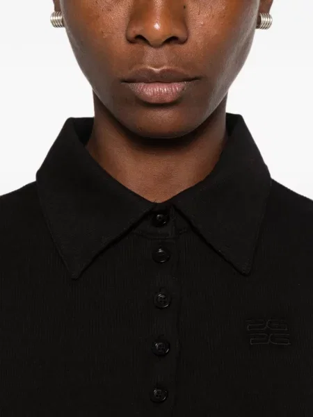 Tricou polo Gestuz tricotate negru