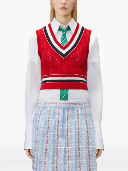 Vestă Thom Browne cu dungi roșu