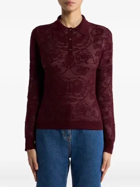 Вълнена дълго поло тениска Etro червено