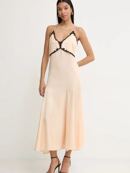 Pinko sukienka bieliźniana beżowa