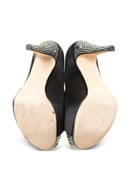 Pantofi cu toc Gina de cristal negru