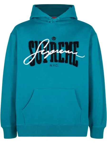 Hanorac cu glugă Supreme cu broderie albastru