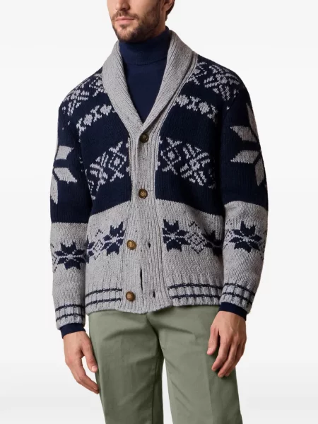 Gulerat cardigan Brooks Brothers gri