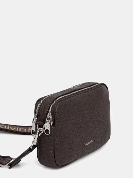 Geantă Calvin Klein Webbing 2X Strap Camera Bag Roșu maro