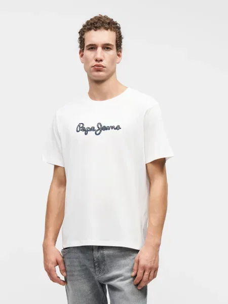 Pepe Jeans Marškinėliai tamsiai mėlyna / šviesiai žalia / šviesiai oranžinė balta