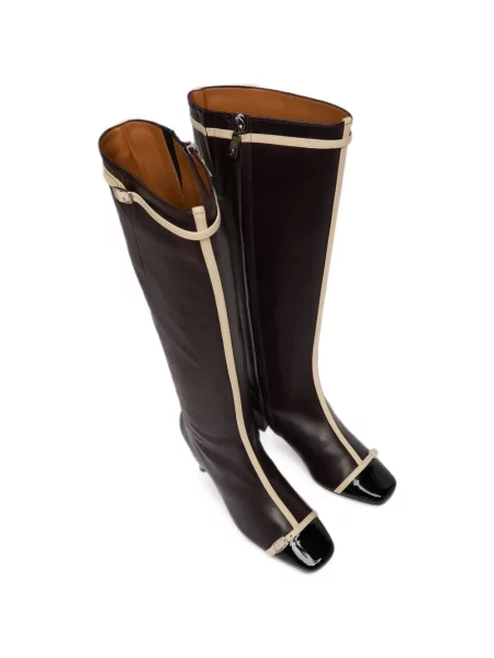 Botine Carel Paris cu cataramă cu bretele maro