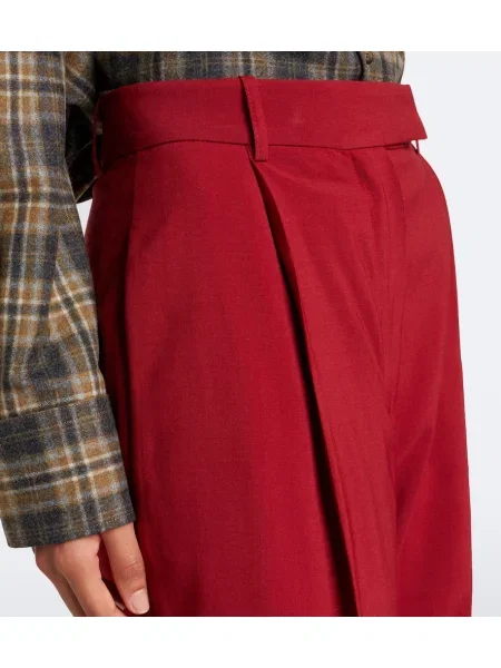 Pantaloni Róhe de lână conici roșu