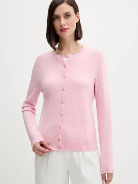 United Colors of Benetton kardigan wełniany lekki różowy