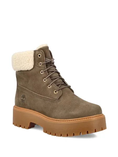 Gatvės stiliaus auliniai batai Timberland su platforma akmenys ruda