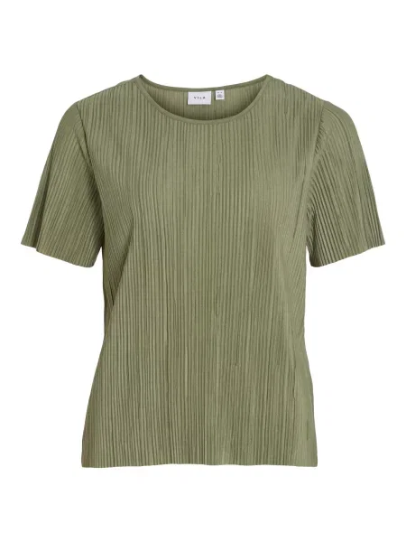 VILA Tricou VIPlisa kaki