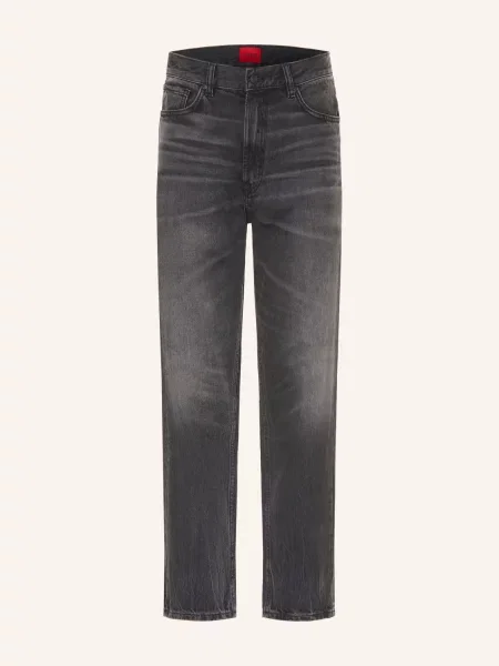 Hugo Džíny Relaxed Tapered Fit charcoal šedé