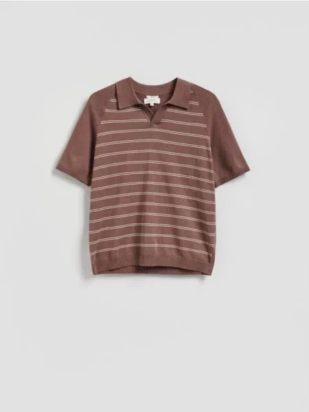 Поло Reserved коричневое