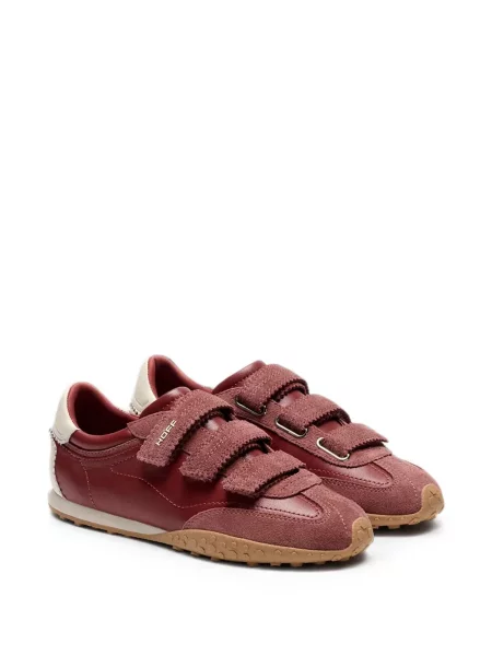Sneakerși Hoff din piele de căprioară cu bretele roșu