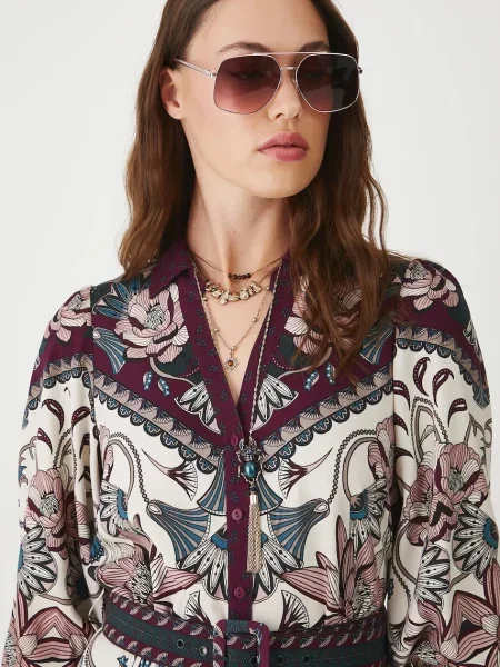 Medicine sukienka multicolor midi rozkloszowana