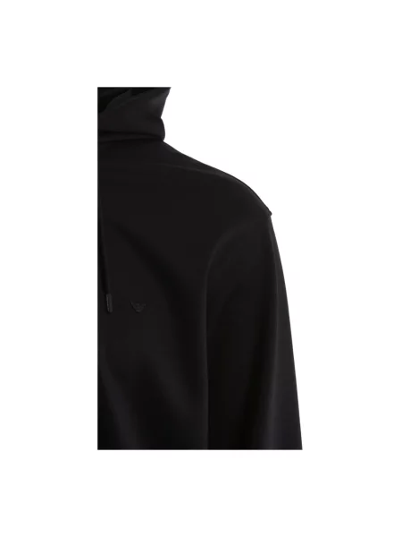 Bluza z kapturem Armani wełniana z kapturem czarna