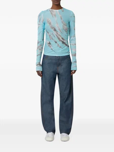 Top Moschino din tul albastru