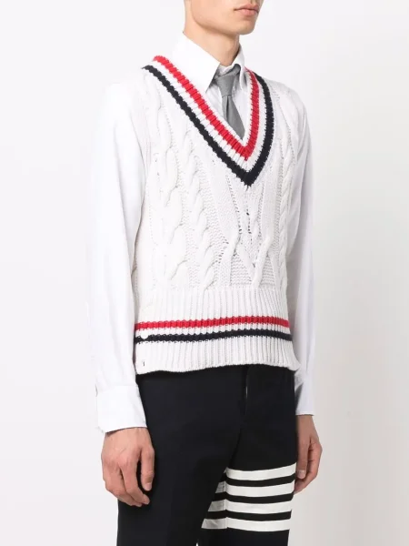 Pletená košile Thom Browne bílá