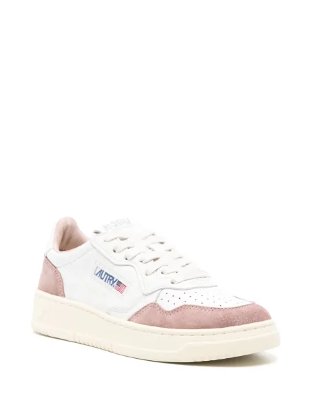 Sneakerși Autry din piele de căprioară alb