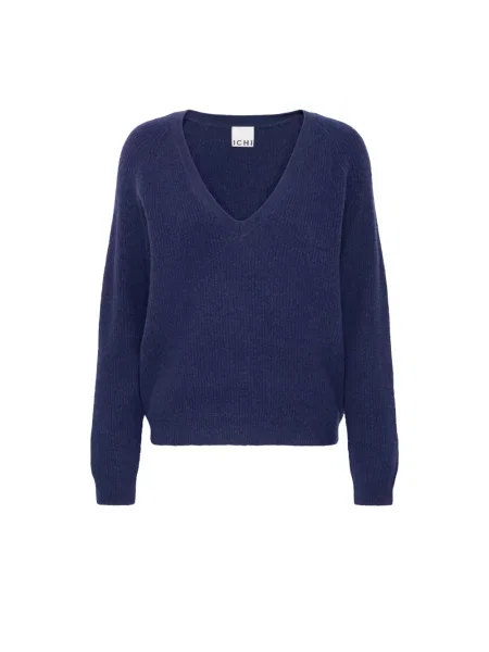 Sweter Ichi wełniany niebieski