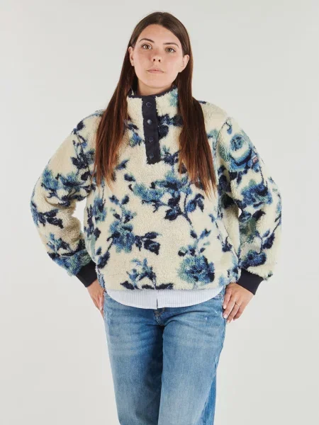Fleecová medvedík fleecová mikina Superdry s potlačou modrá