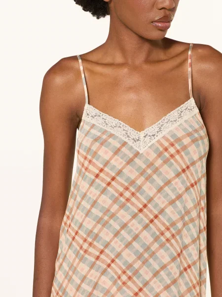 Eres Hedvábné Negližé Tartan / červená / zelená béžová