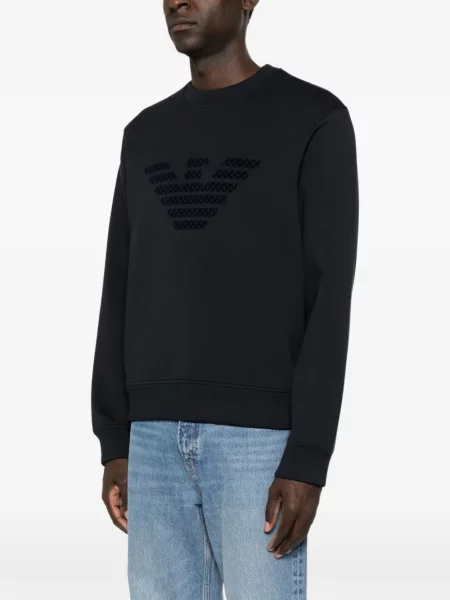 Džemper Emporio Armani s printom plava