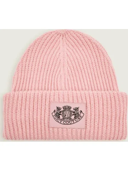 Juicy Couture Șal + căciulă CHEETAH CREST cu adaos de lână negru