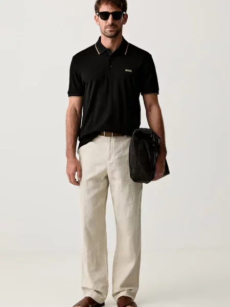 BOSS Tricou polo Paddy Gri negru