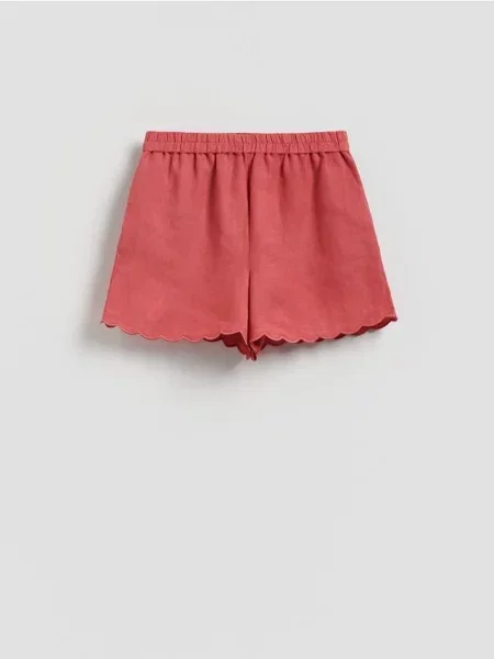 Reserved Pantaloni scurți cu adaos de in roșu-aprins roșu