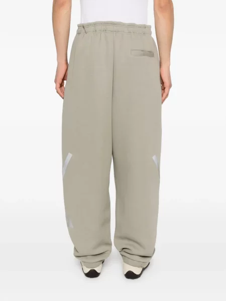 Pruhované kalhoty Adidas s potiskem černé