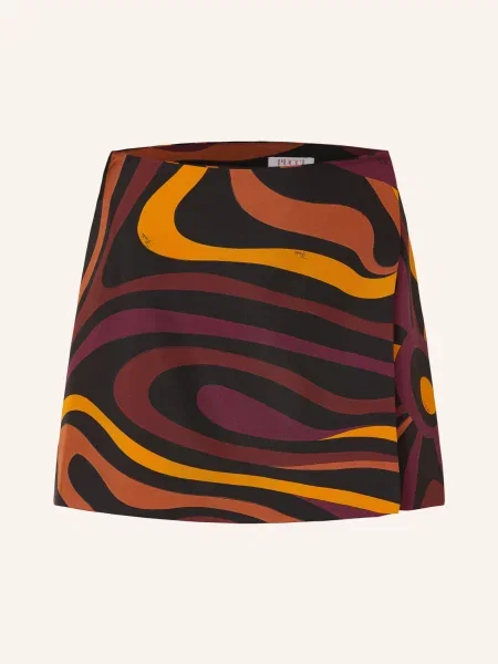 Pucci Zavinovací Sukně Z Hedvábí tmavě červená / oranžová černá