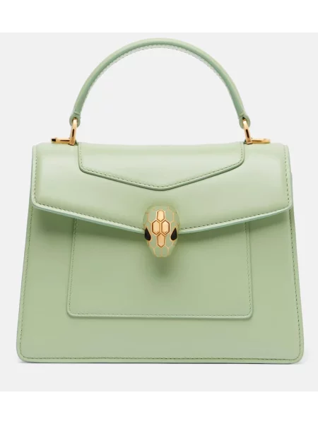 Geanta de piele Bvlgari din piele verde