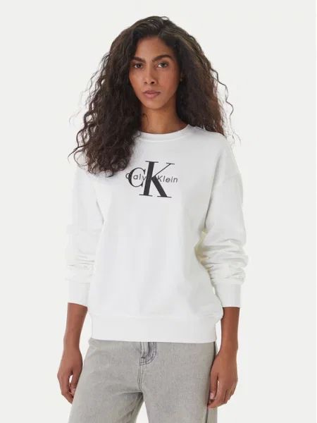 Mikina Calvin Klein Jeans bílá